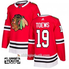 Barn Ishockey Chicago Blackhawks Tröja Jonathan Toews 19 Adidas 2017-2018 Röd Authentic
